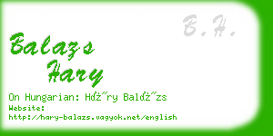 balazs hary business card